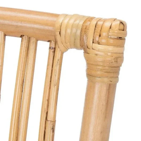 Erika Rattan Accent Chair in Natural with Cushion (Set of 2) - The Mayfair Hall