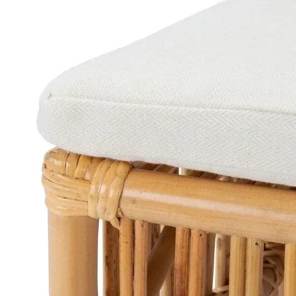 Erika Rattan Accent Chair in Natural with Cushion (Set of 2) - The Mayfair Hall