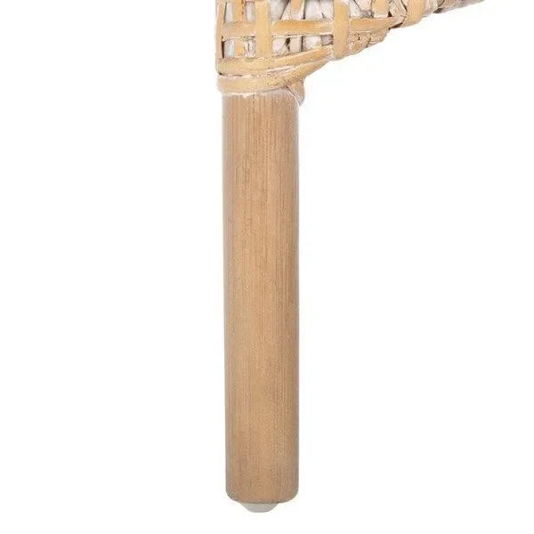 Charlie Rattan Accent Chair in Gray White Wash with Cushion - The Mayfair Hall