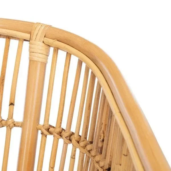 Olivia Rattan Barrel Accent Chair in Natural with Cushion - The Mayfair Hall