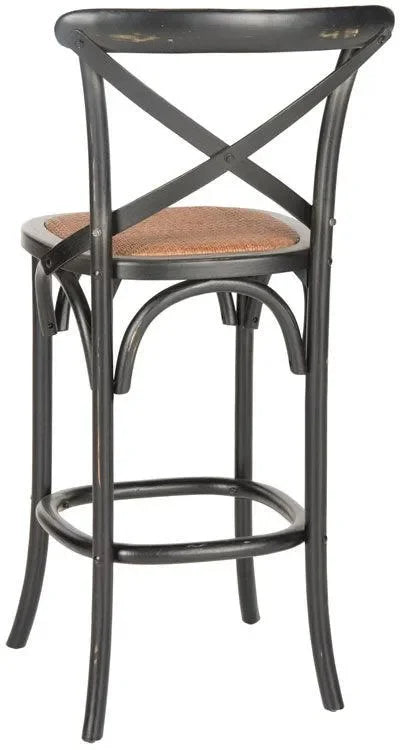 Franklin Birch Wood Bar Stool in Black with Cross-back - The Mayfair Hall