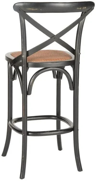 Franklin Birch Wood Bar Stool in Black with Cross-back - The Mayfair Hall