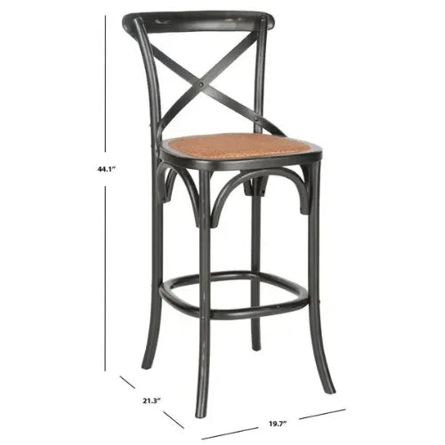 Franklin Birch Wood Bar Stool in Black with Cross-back - The Mayfair Hall