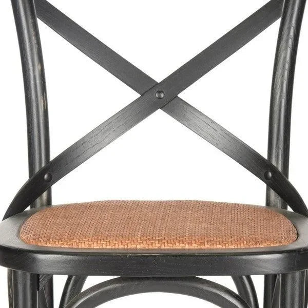 Franklin Birch Wood Bar Stool in Black with Cross-back - The Mayfair Hall
