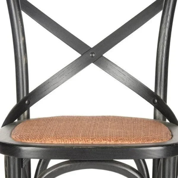 Franklin Birch Wood Bar Stool in Black with Cross-back - The Mayfair Hall