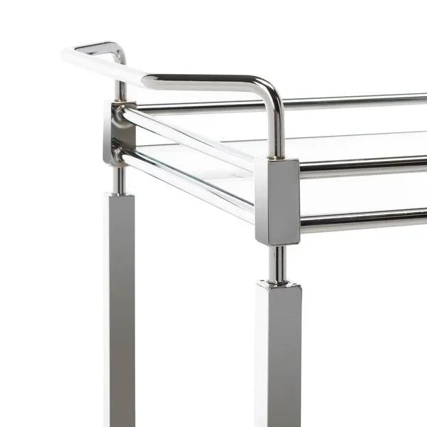 Safavieh Ingrid Art Deco Chrome Rectangle Bar Cart