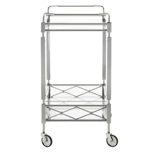 Safavieh Ingrid Art Deco Chrome Rectangle Bar Cart