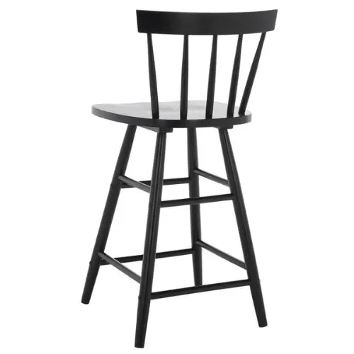 Tally Rubberwood Counter Stool in Black - The Mayfair Hall