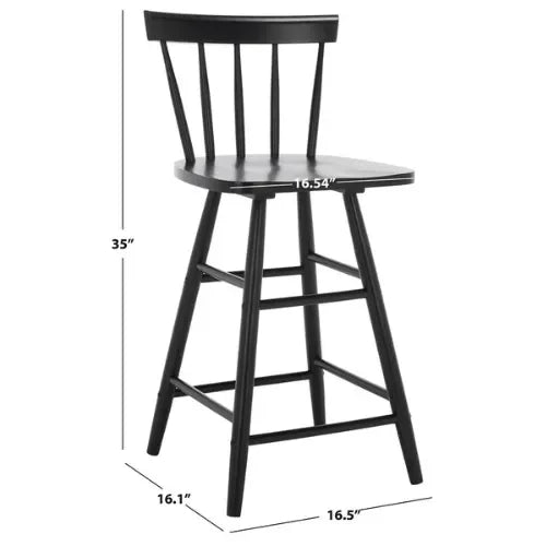 Tally Rubberwood Counter Stool in Black - The Mayfair Hall