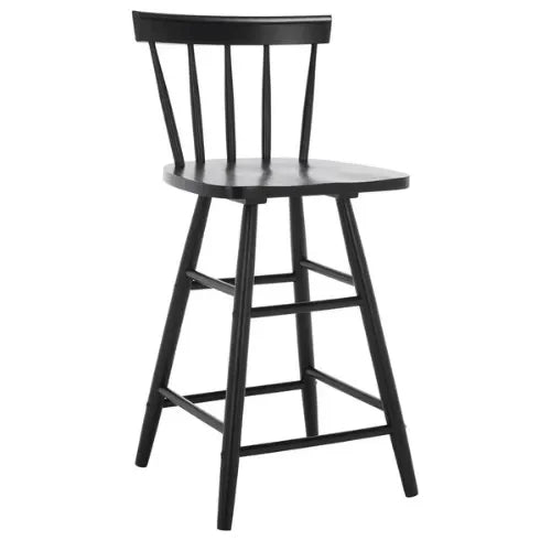Tally Rubberwood Counter Stool in Black - The Mayfair Hall