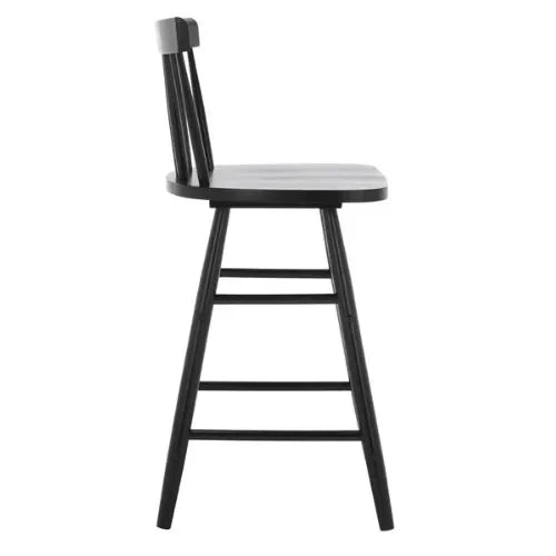 Tally Rubberwood Counter Stool in Black - The Mayfair Hall