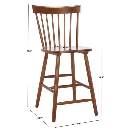 Providence Rubberwood Counter Stool in Walnut (Set of 2) - The Mayfair Hall