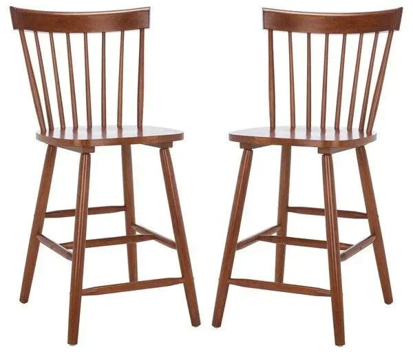Providence Rubberwood Counter Stool in Walnut (Set of 2) - The Mayfair Hall