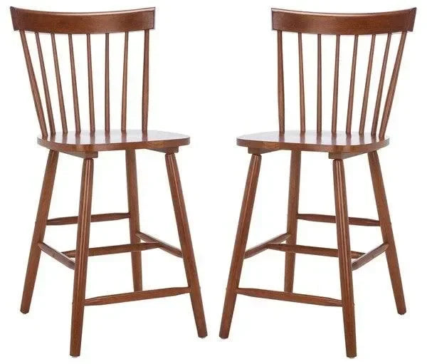 Providence Rubberwood Counter Stool in Walnut (Set of 2) - The Mayfair Hall