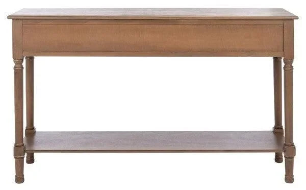 Landers Wood Console Table in Brown with 3 Drawers - The Mayfair Hall