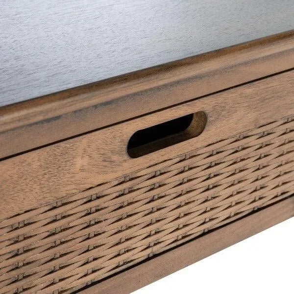 Landers Wood Console Table in Brown with 3 Drawers - The Mayfair Hall