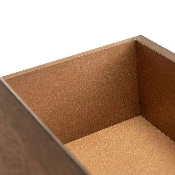 Landers Wood Console Table in Brown with 3 Drawers - The Mayfair Hall