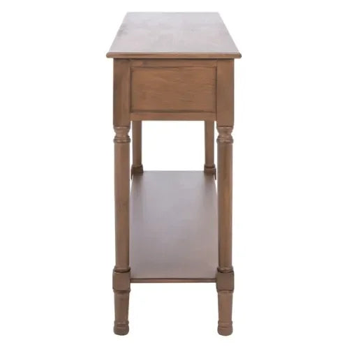 Landers Wood Console Table in Brown with 3 Drawers - The Mayfair Hall