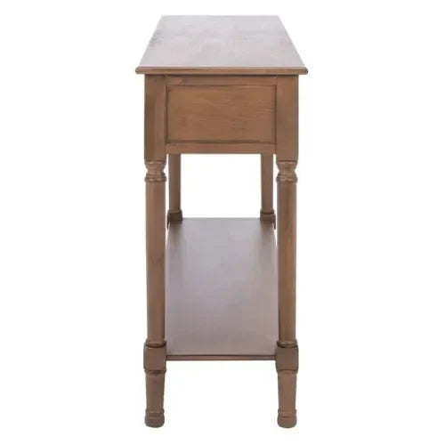 Landers Wood Console Table in Brown with 3 Drawers - The Mayfair Hall