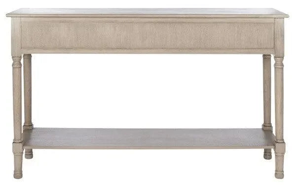 Landers Wood Console Table in Greige with 3 Drawers - The Mayfair Hall