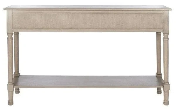 Landers Wood Console Table in Greige with 3 Drawers - The Mayfair Hall