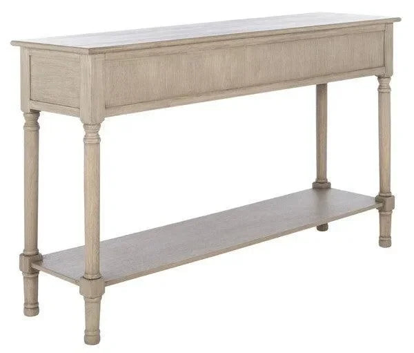 Landers Wood Console Table in Greige with 3 Drawers - The Mayfair Hall
