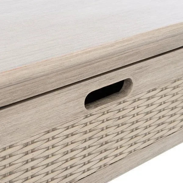 Landers Wood Console Table in Greige with 3 Drawers - The Mayfair Hall