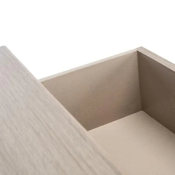 Landers Wood Console Table in Greige with 3 Drawers - The Mayfair Hall