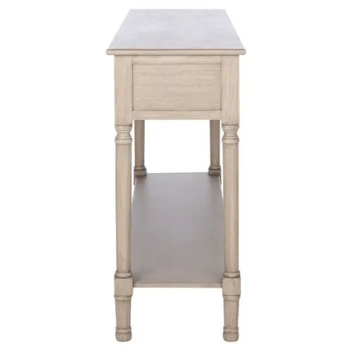 Landers Wood Console Table in Greige with 3 Drawers - The Mayfair Hall