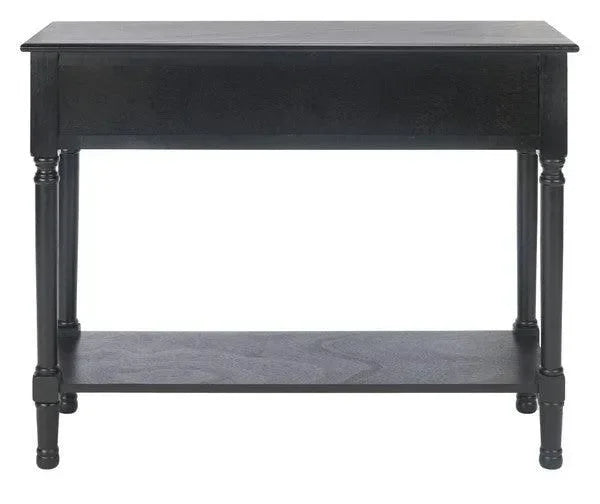 Haines Wood Console Table in Black with 2 Drawers - The Mayfair Hall