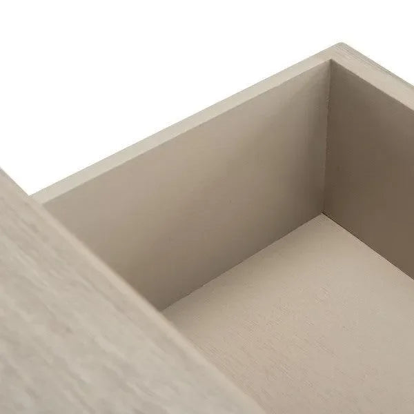 Haines Wood Console Table in Greige with 2 Drawers - The Mayfair Hall