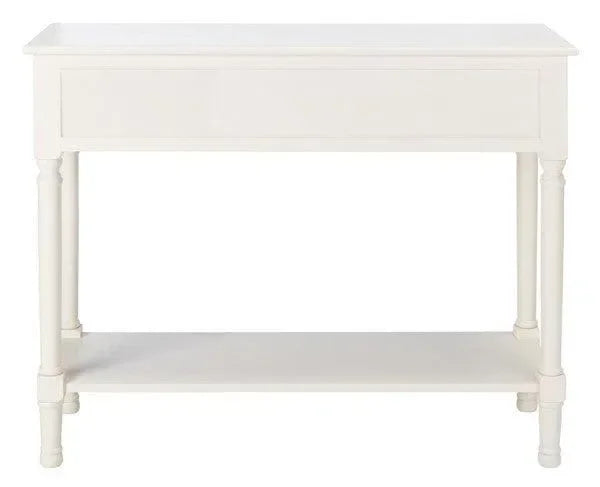 Haines Wood Console Table in White with 2 Drawers - The Mayfair Hall
