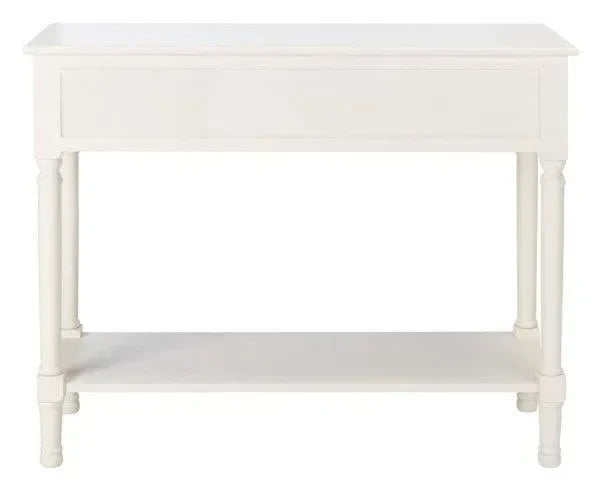 Haines Wood Console Table in White with 2 Drawers - The Mayfair Hall