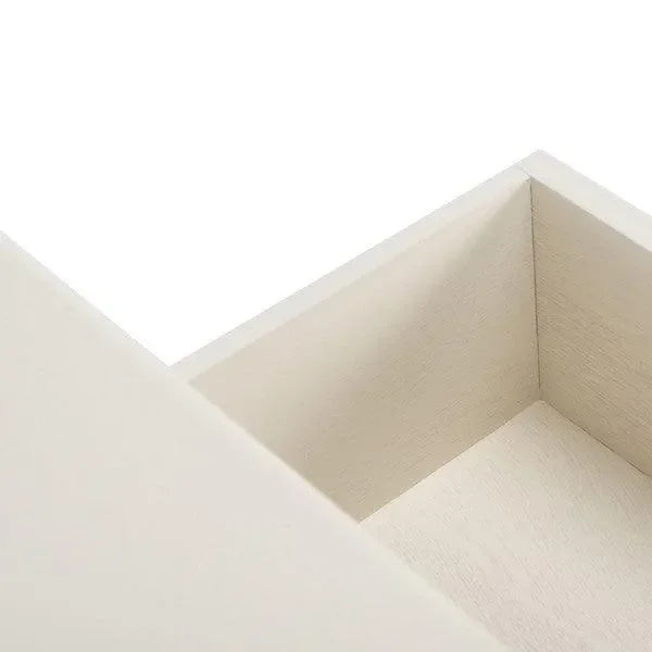 Haines Wood Console Table in White with 2 Drawers - The Mayfair Hall