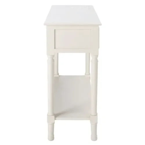 Haines Wood Console Table in White with 2 Drawers - The Mayfair Hall