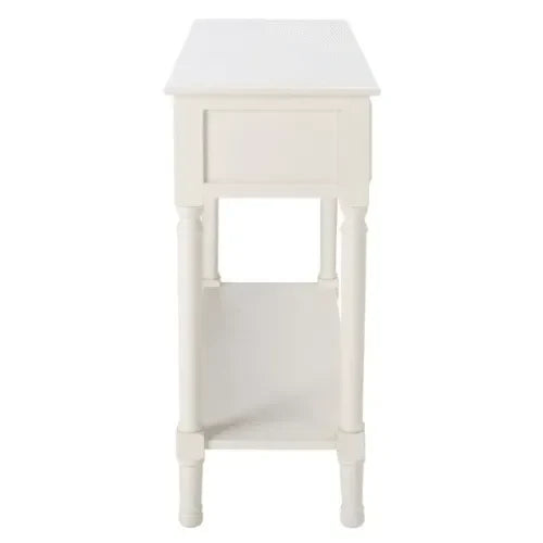 Haines Wood Console Table in White with 2 Drawers - The Mayfair Hall