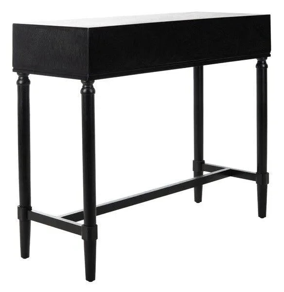 Aliyah Wood Console Table in Black with 2 Drawer - The Mayfair Hall
