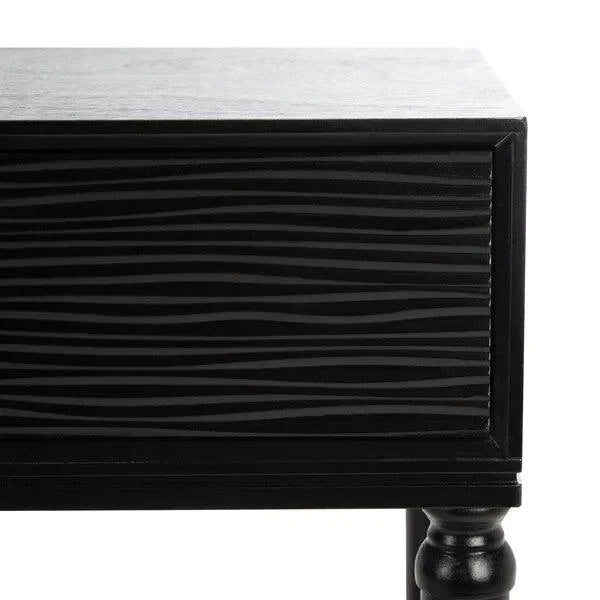 Aliyah Wood Console Table in Black with 2 Drawer - The Mayfair Hall