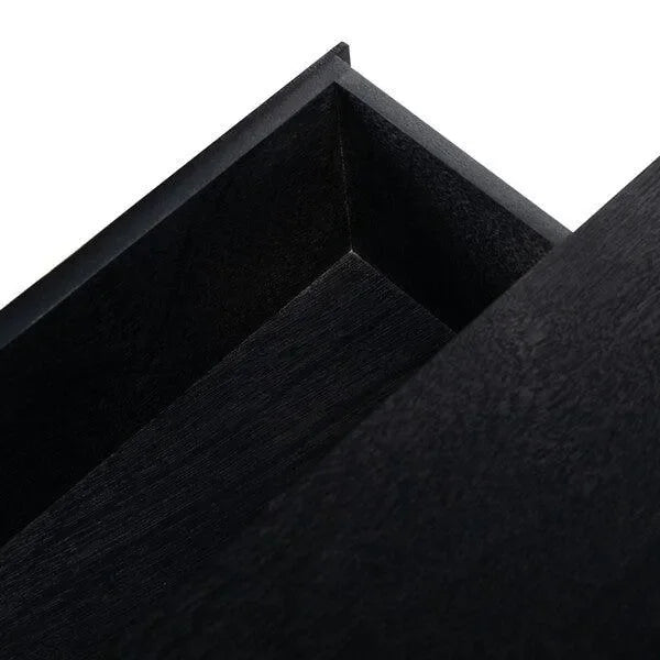 Aliyah Wood Console Table in Black with 2 Drawer - The Mayfair Hall