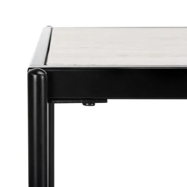 Petra Wood Console Table in Beige and Black with 3-Tier - The Mayfair Hall
