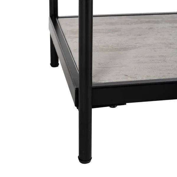 Petra Wood Console Table in Beige and Black with 3-Tier - The Mayfair Hall