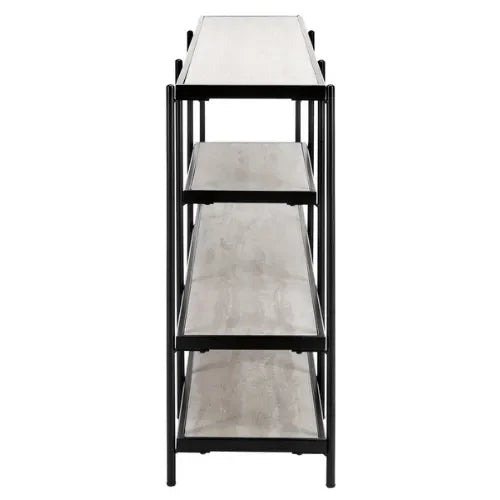 Petra Wood Console Table in Beige and Black with 3-Tier - The Mayfair Hall