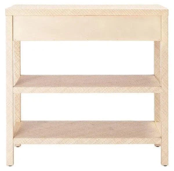 Apis Raffia Wood Console Table in Light Natural with 2 Drawers - The Mayfair Hall