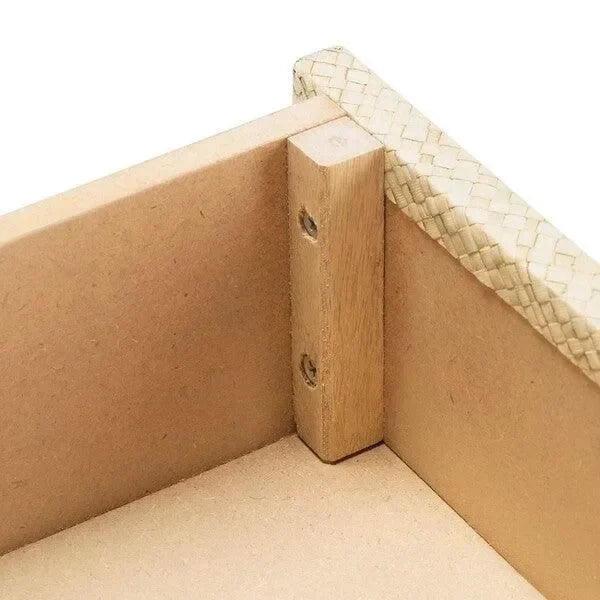 Apis Raffia Wood Console Table in Light Natural with 2 Drawers - The Mayfair Hall