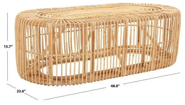 Jabez Rattan Coffee Table in Natural - The Mayfair Hall