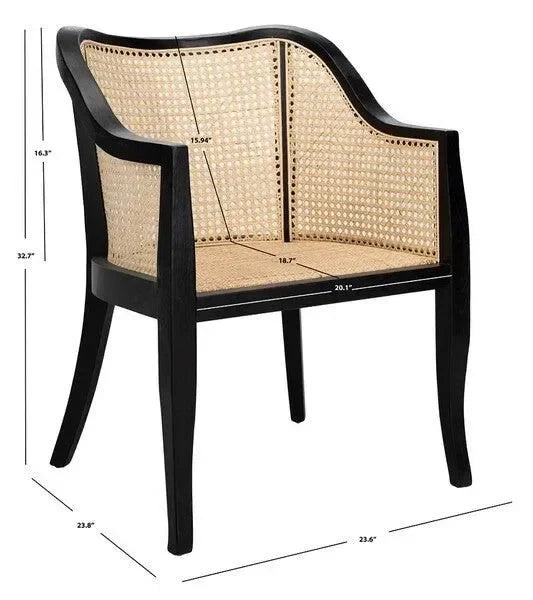 Safavieh Maika Cane Black Exquisite Dining Chair