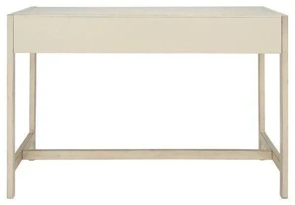 Esther Wood Desk in Antique White with 2 Drawers - The Mayfair Hall