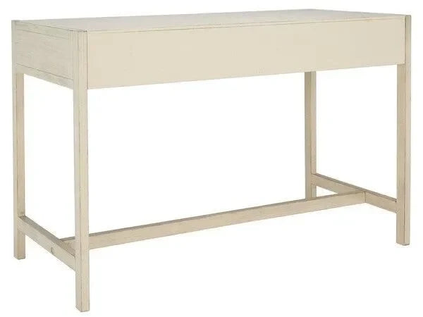 Esther Wood Desk in Antique White with 2 Drawers - The Mayfair Hall