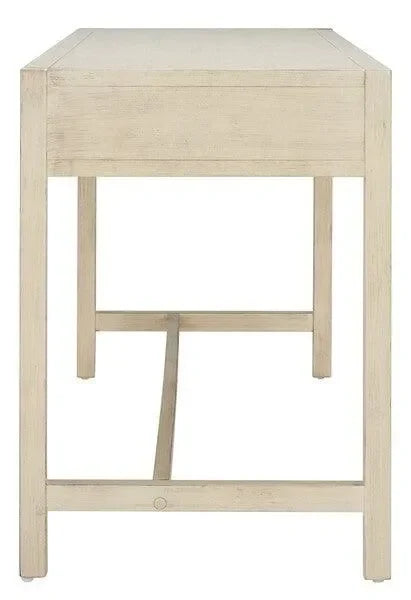 Esther Wood Desk in Antique White with 2 Drawers - The Mayfair Hall