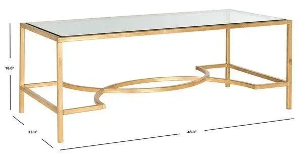 Inga Glass Coffee Table in Gold - The Mayfair Hall